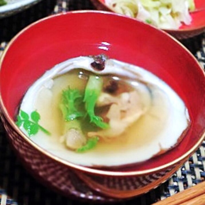 おうち居酒屋、北寄貝とたらの芽の吸い物